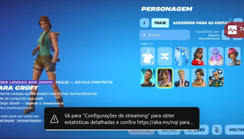 Conta fortnite com Lara croft e mais 8 skin