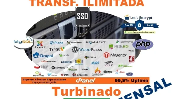 Hospedagem Site No Brasil - Mensal - 10Gb - 4Gb Ram
