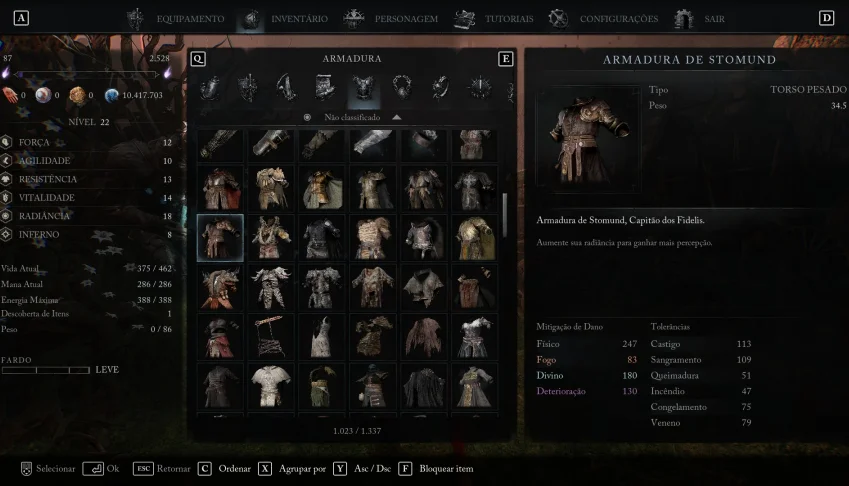 Lords of the Fallen - Armaduras