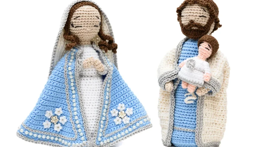 Sagrada Família em Amigurumi: Maria, José e Jesus