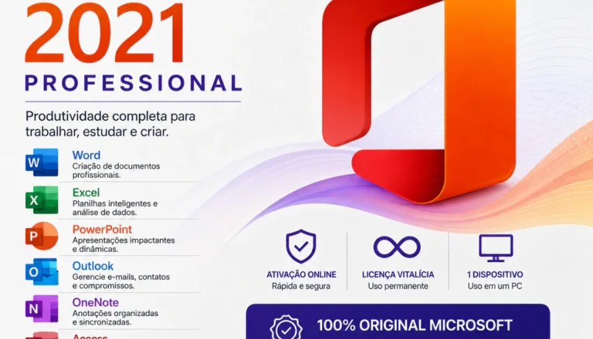 Office 2021 Professional Plus Vitalício – C/ Nota Fiscal