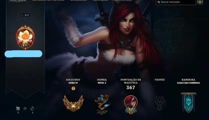 Conta LoL; Gold; Skins