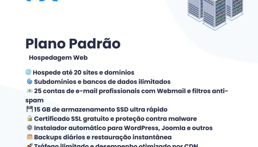 Plano Padrão — Hospedagem de Sites — A partir de R$14/mês