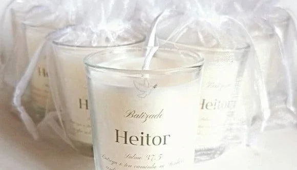 Lembrancinha Vela Batizado Personalizada 70g