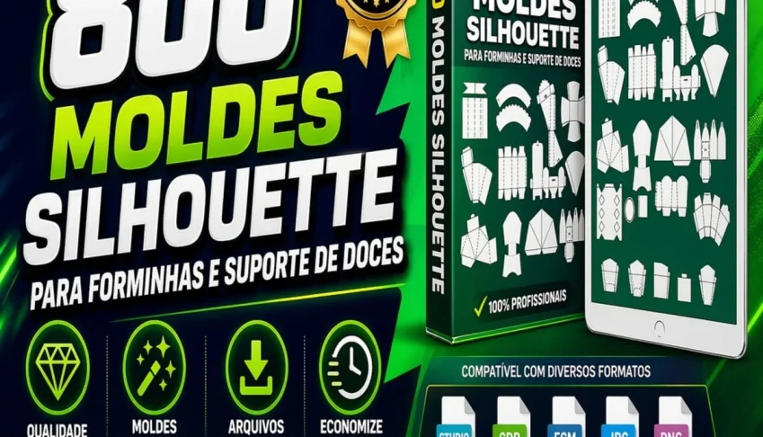 Kit 800 Moldes Silhouette P/ Forminhas Formas e Suporte Doce