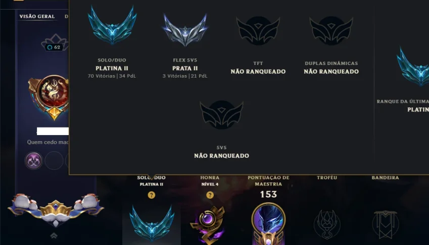 Platina 2 com 85 Champs e 52 Skins