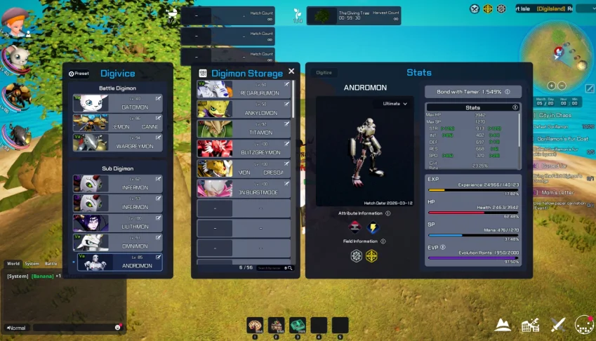 Conta server 2Blitzgreymon, Omegamon, Cresgarurumon, Rosemon