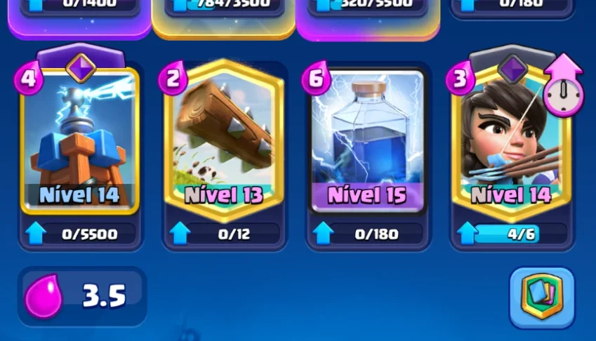 Conta de clash Royale, bem upada