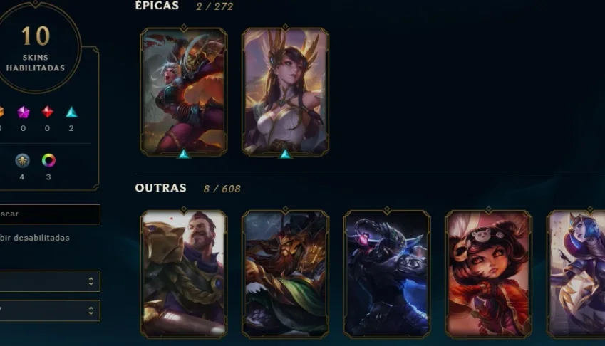 Conta Gold 1 League of Legends 36 campeões 10 skins