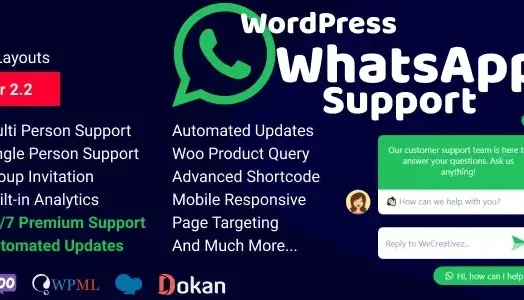 Suporte WordPress usando WhatsApp v2.5.0