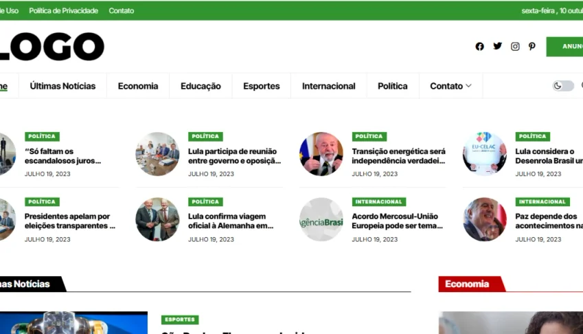 Script WordPress Web Site Portal de Notícias Completo Top