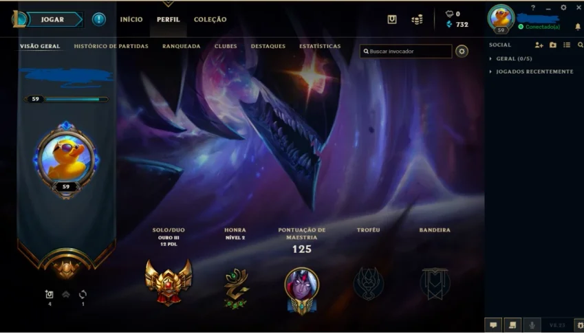 Conta de lol com mais de 40 champ, 27 skins