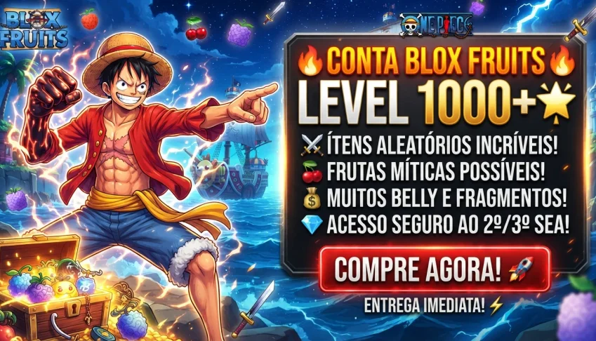 Conta level mil ou mais com frutas ou game pass aleatórias