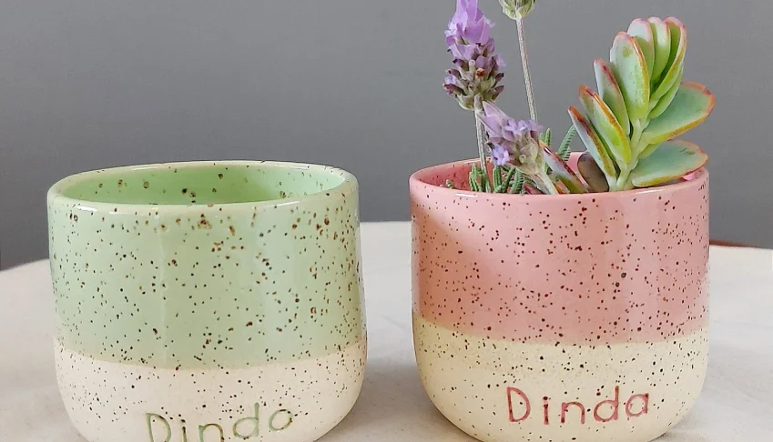 Vaso de Cerâmica Personalizado com Nome