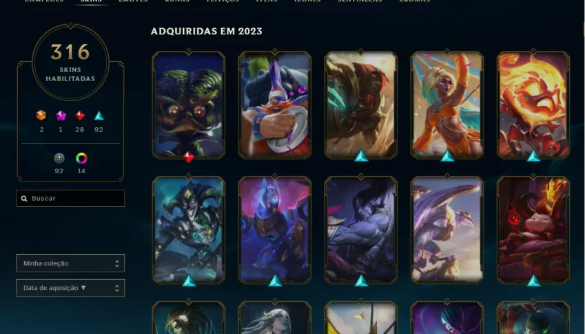 Conta League of Legends 125 skins - Diamond