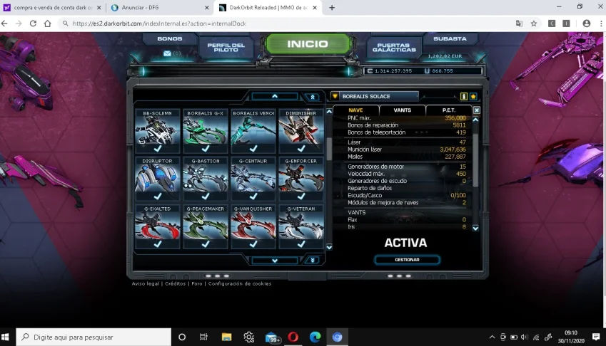 conta dark orbit FULL ELITE