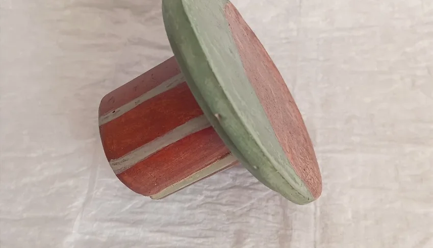 Porta-Velas Pedestal Bicolor em Cimento