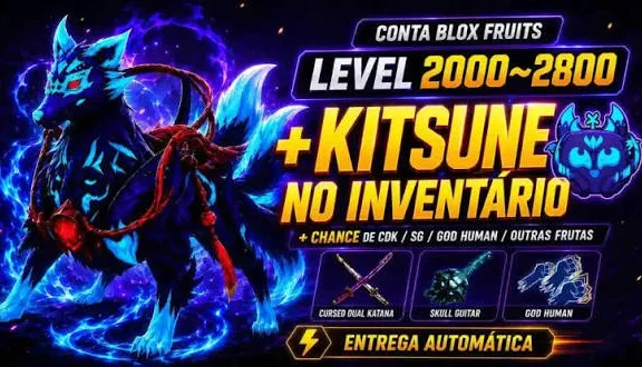 Blox fruit conta com kitsune no inventário