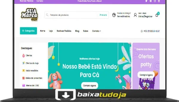 Loja Para Produtos Infantis Em Wordpress Completa
