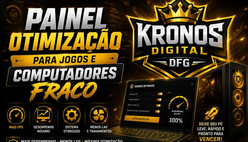 Painel otimização para jogos e computadores Fraco
