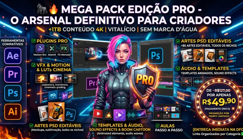 🦍🔥 Mega Pack Edição Pro - O Maior Arsenal Para Criadores