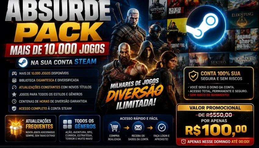 Absurde Pack Steam — +10.000 Jogos