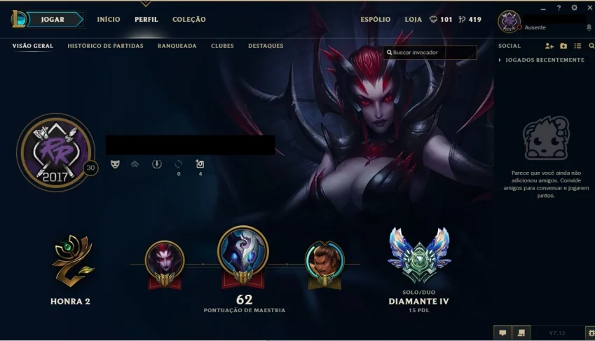 Conta Diamond 3 Season 7 / Diamond 4 Season atual