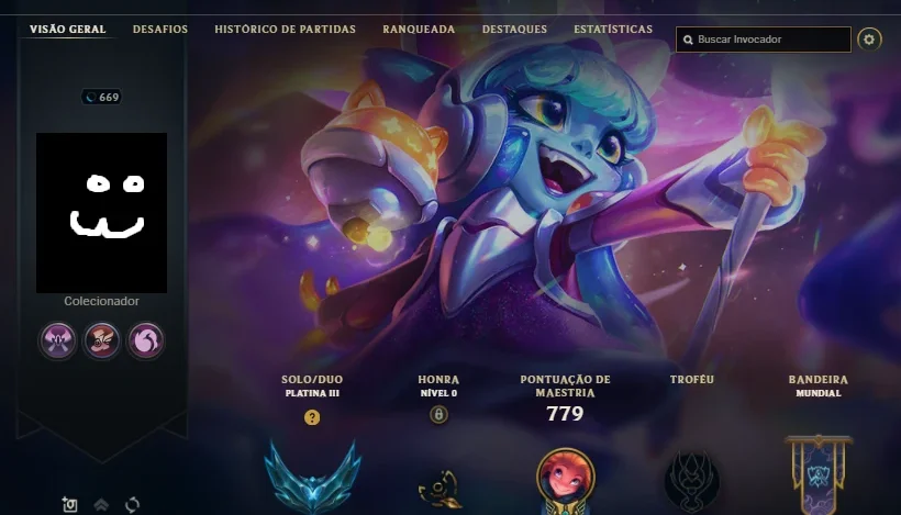Conta Platina 2, Lvl 669, 210 skins, Todos Champs, 54k EA