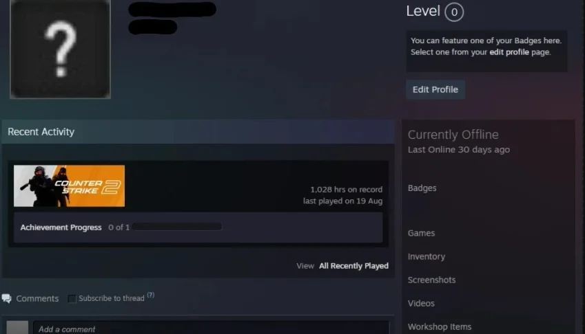Conta Steam CS2 / CSGO 1000 Horas Jogadas primeiro email