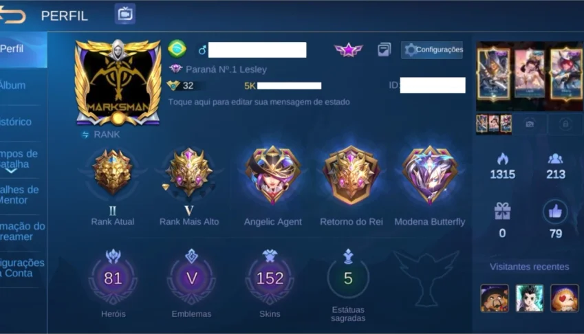 Conta Top Mobile Legends