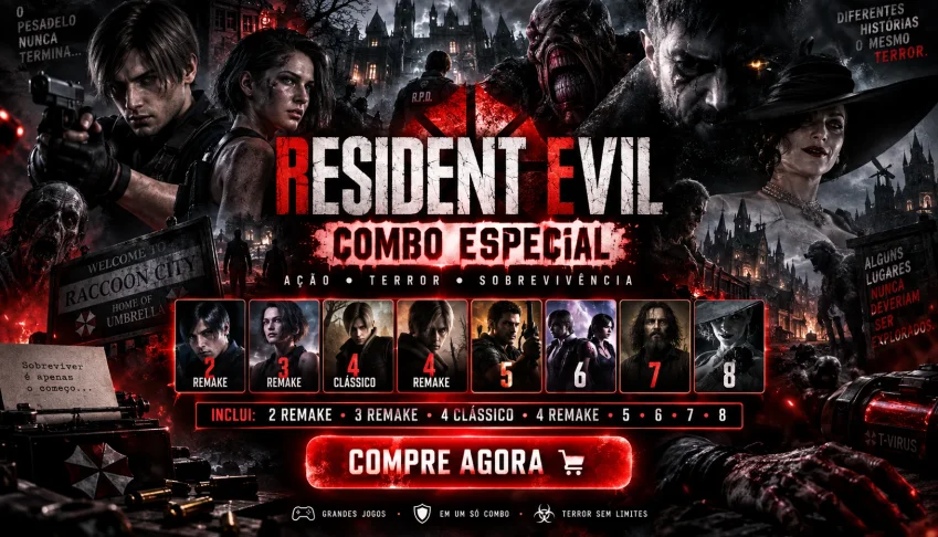 Combo Resident Evil (Toda franquia) - ATIVACAO NA SUA STEAM!