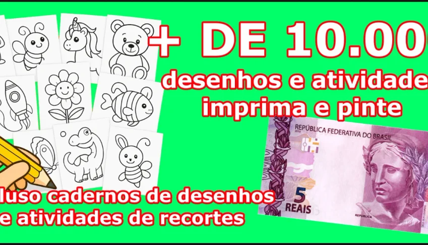 ✨ Pack Pega e Pinte – Mais de 10.000 Desenhos e Atividades!