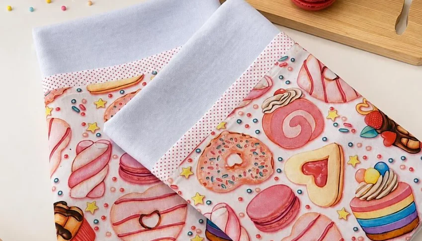 Pano de Prato Artesanal Donuts - 50 x 70 cm