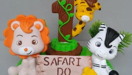 Topo de Bolo Tema Safári