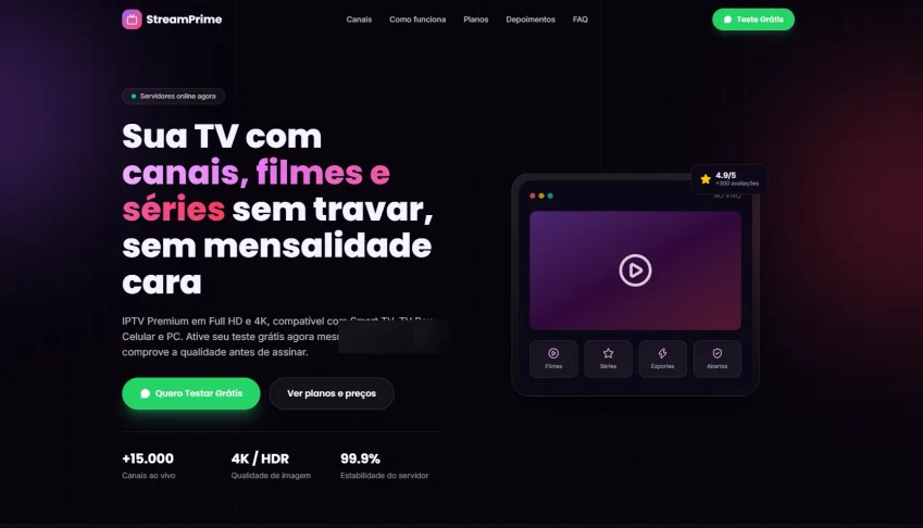 Landing page para IPTV