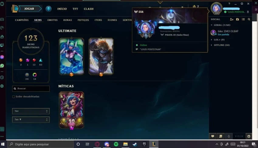 Conta de league of legends