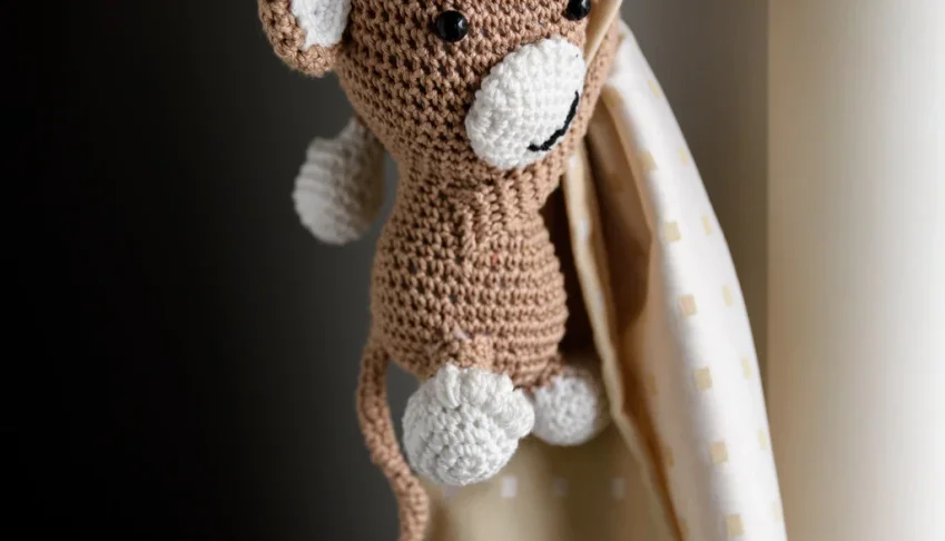 Prendedor de Cortina Macaco em Amigurumi