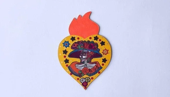 Enfeite de Parede Catrina Amarela