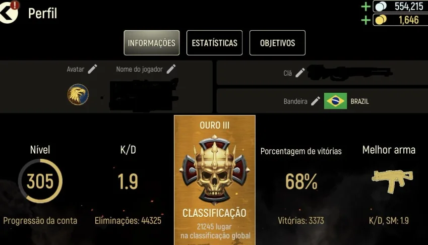Conta TACTICOOL LVL 305