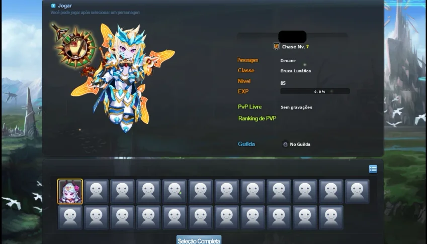Conta do Grand Chase Classic Personagem Decane LEV 85
