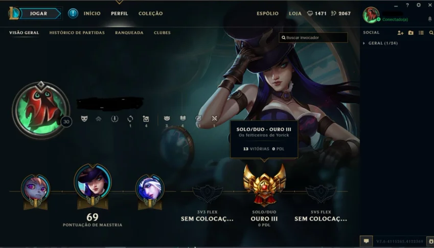 CONTA LEAGUE OF LEGENDS GOLD 3