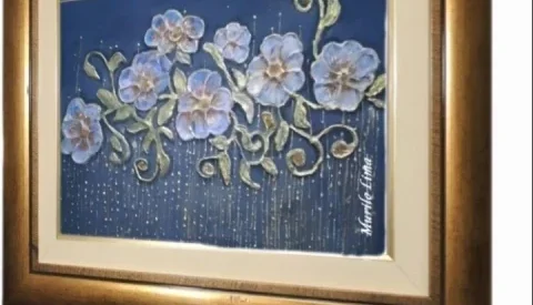 Quadro Flores Azuis do Sertão 3D