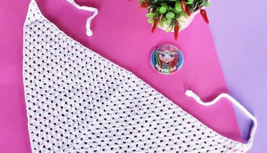 Bandana / Lenço para Cabeça em Crochê