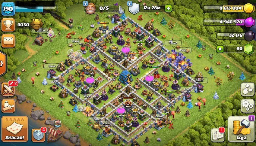 Clash Clans CV 12 Dois Heróis Full
