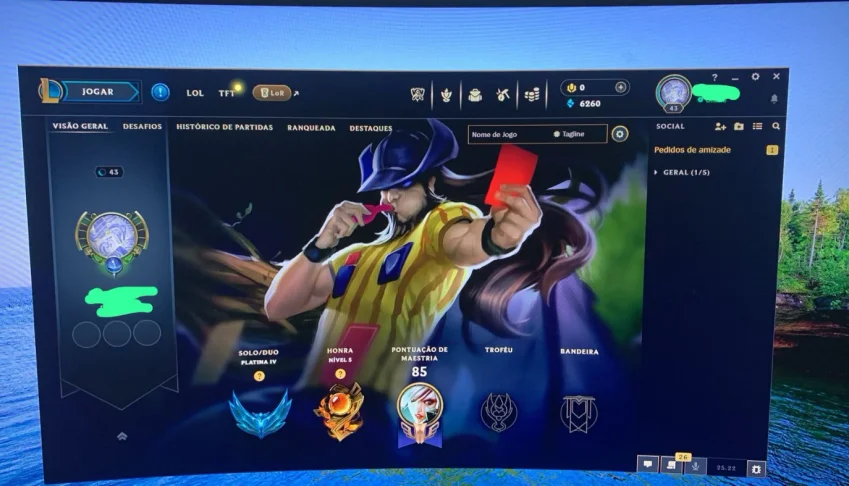 Conta LoL Platina IV, upada a mão, 50 champs, sem risco de b