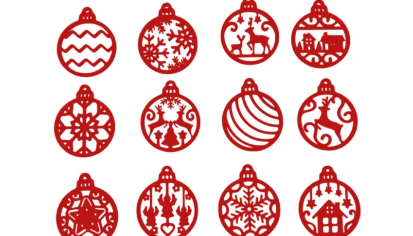Kit com 12 Enfeites Vazados de Natal - 6 cm