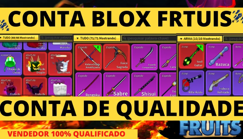 CONTAS BLOX FRUITS, ROBLOX / (MAIS DE 50 TIPOS DE CONTA)