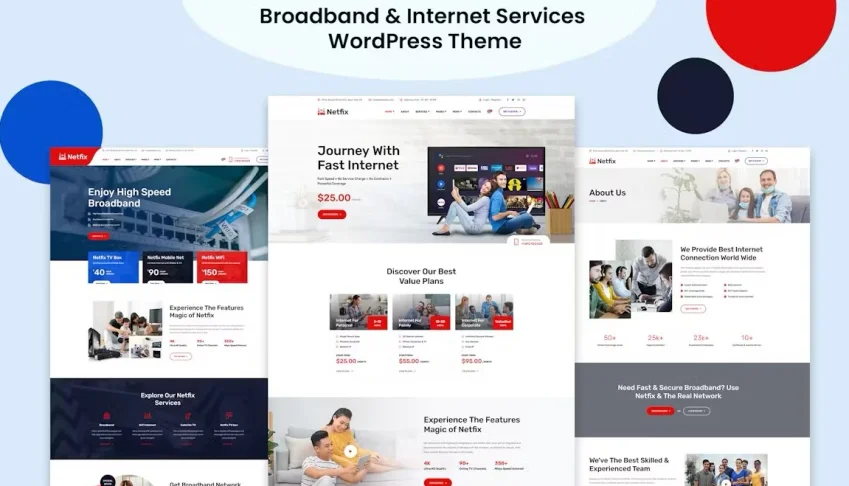 Tema WP de serviços de banda larga e Internet Site 2024