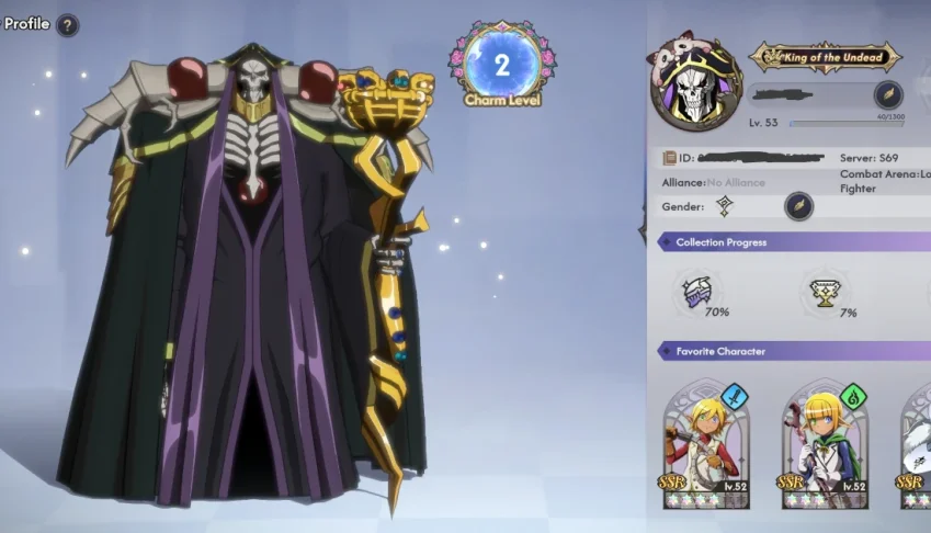 Conta do Lord Of Nazarick Mobile LEV 53