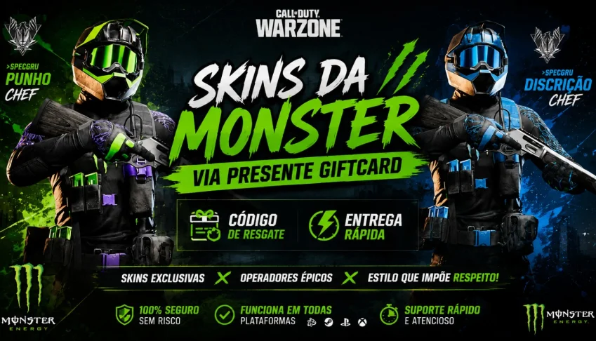 Skins Da Monster - Entrega Rapida - Codigo De Resgate -Gift